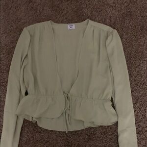 Light Green Long Sleeve Blouse